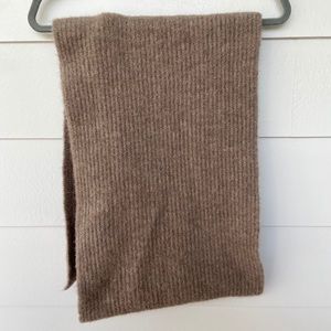 Zara Wool Tan Ribbed Knit Scarf OS